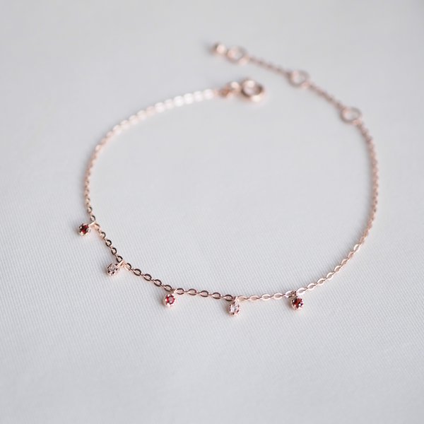 JASLYN Bracelet - Garnet (Rose Gold)