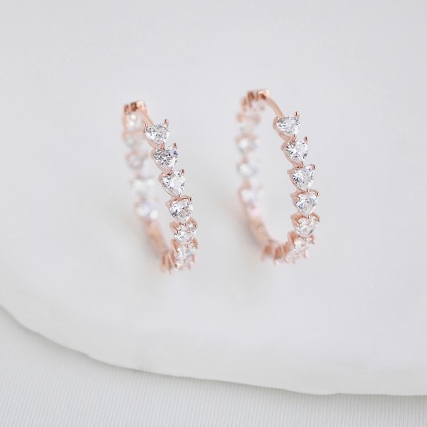 NATALIE Cubic Huggies - Rose Gold