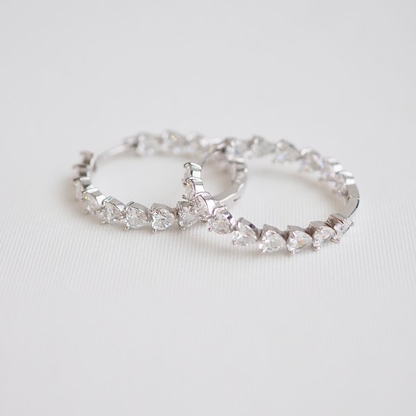 NATALIE Cubic Huggies - Silver