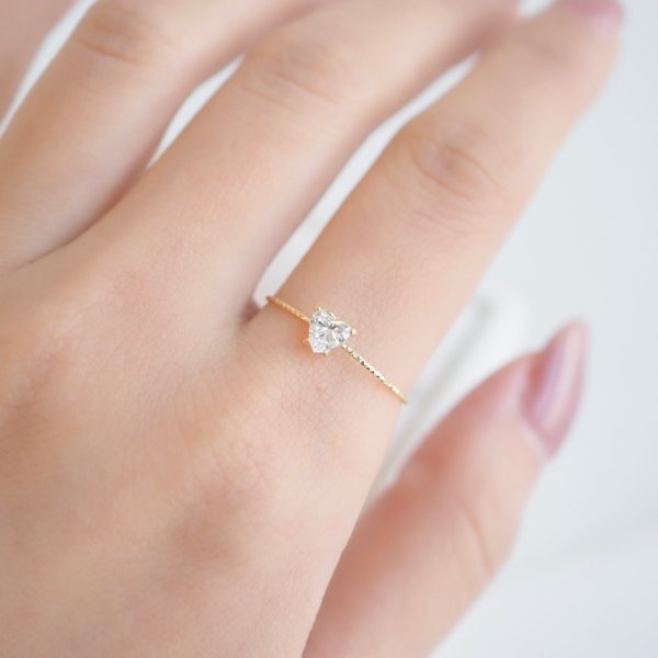 14KYG Lab Grown Diamond Ring - Heart