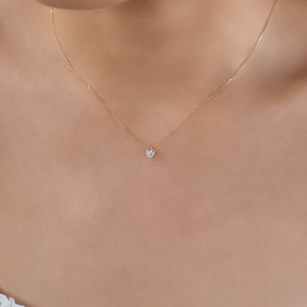14KYG Lab Grown Diamond Necklace - Heart
