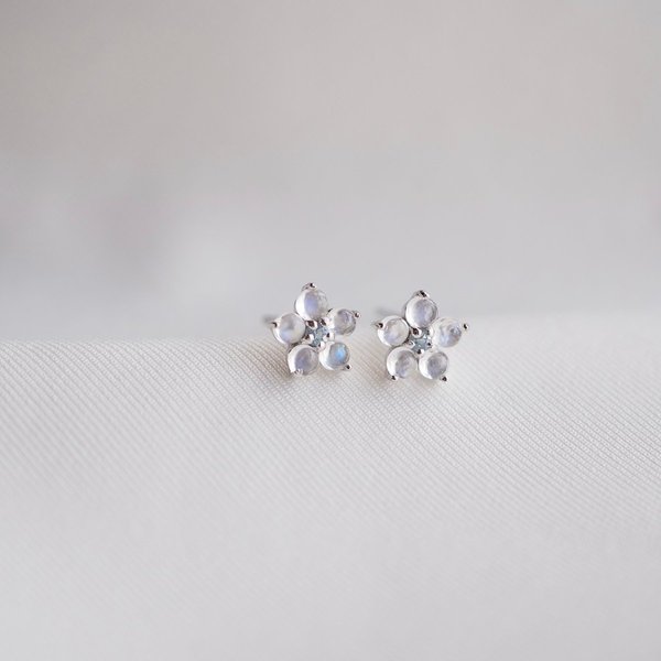 DAISES Earrings - Moonstone (Silver)