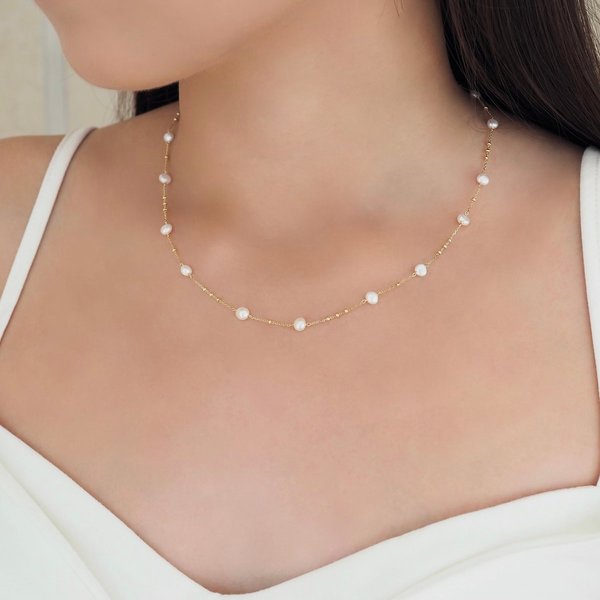 REYNA Necklace - Fresh Water Pearls (Yellow Gold)