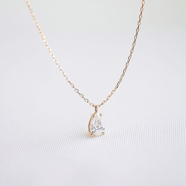14KYG Lab Grown Diamond Necklace - Pear