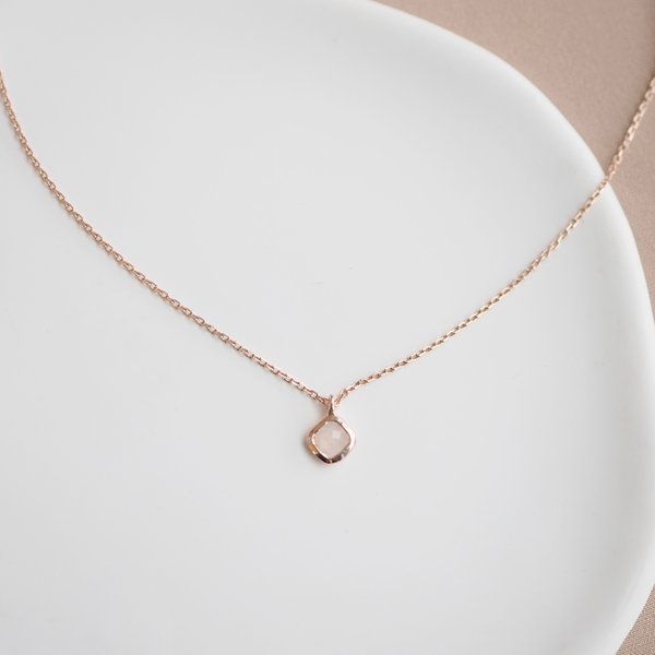 KIM Necklace - Moonstone (Rose Gold)