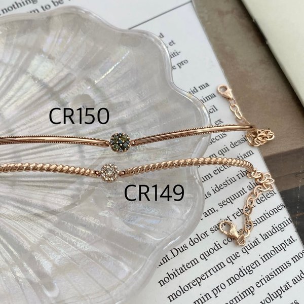 (CR149 & CR150) 14KG Cluster Diamond Bracelet