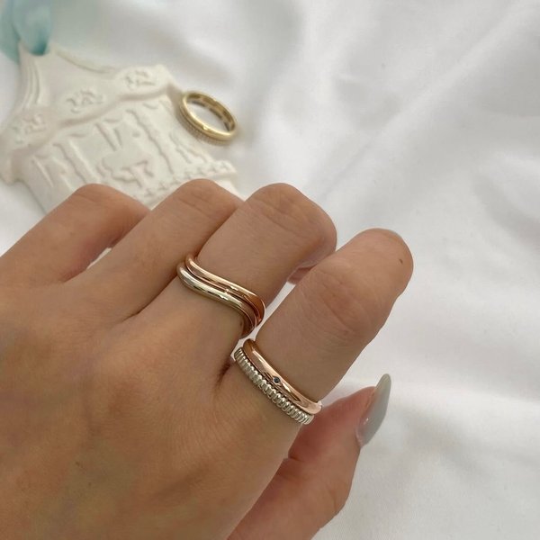 (CH142) 14KG Double Wave Band Ring