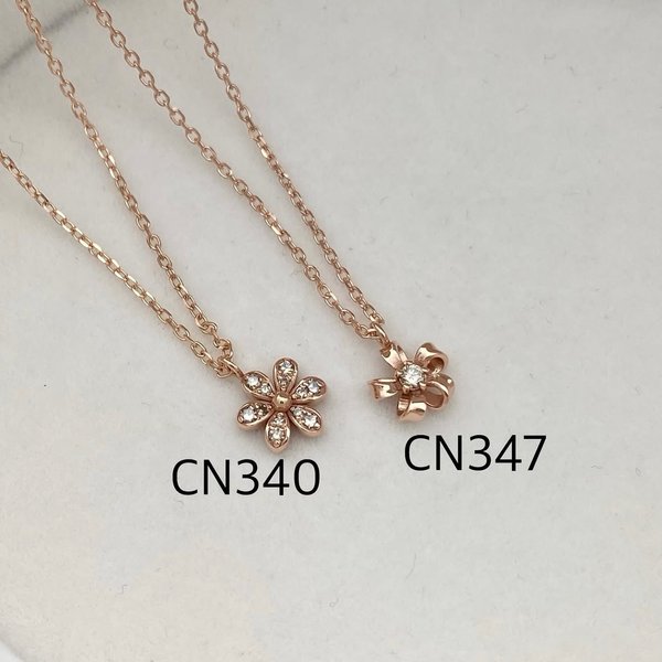 (CN340 & CN347) 14KG Flower Diamond Necklace