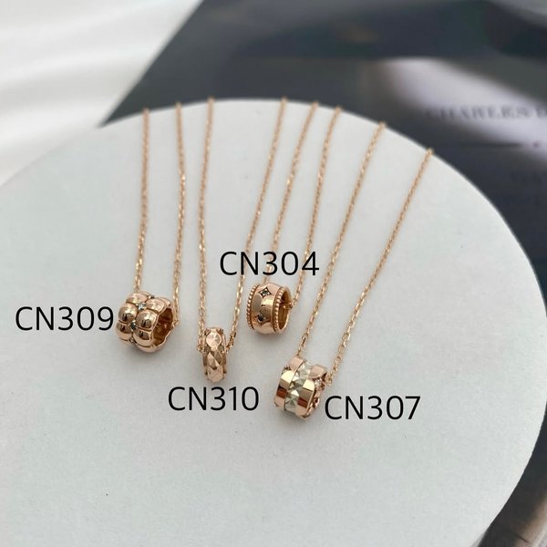 (CN304, 307, 309, 310) 14KG Round Charm Necklace