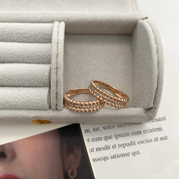 (CH1254) 14KG Double Dotted Diamond Ring