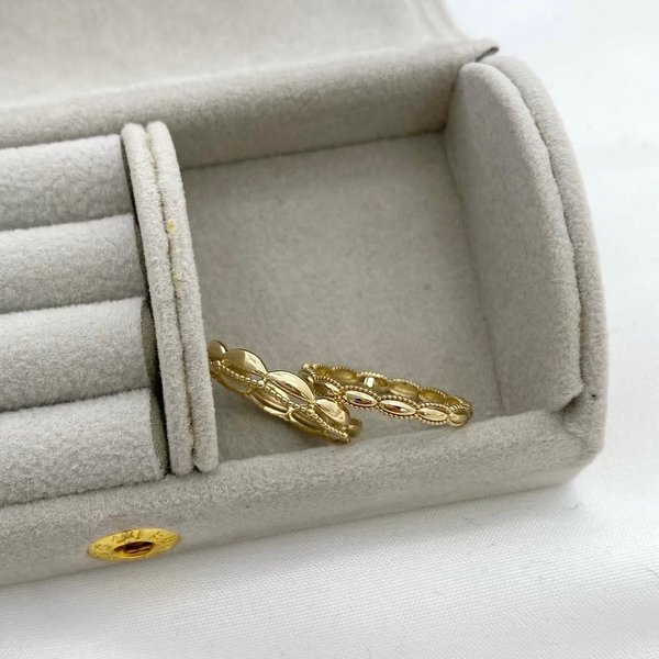 (CA354 & CA355) 14KG Lace Band Ring