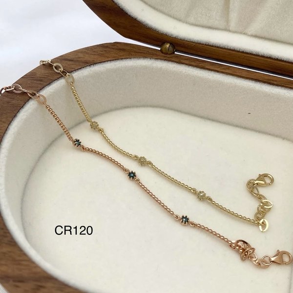 (CR120) 14KG Dotted Diamond Bracelet
