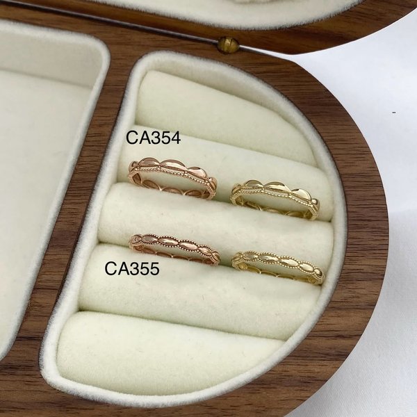 (CA354 & CA355) 14KG Lace Band Ring