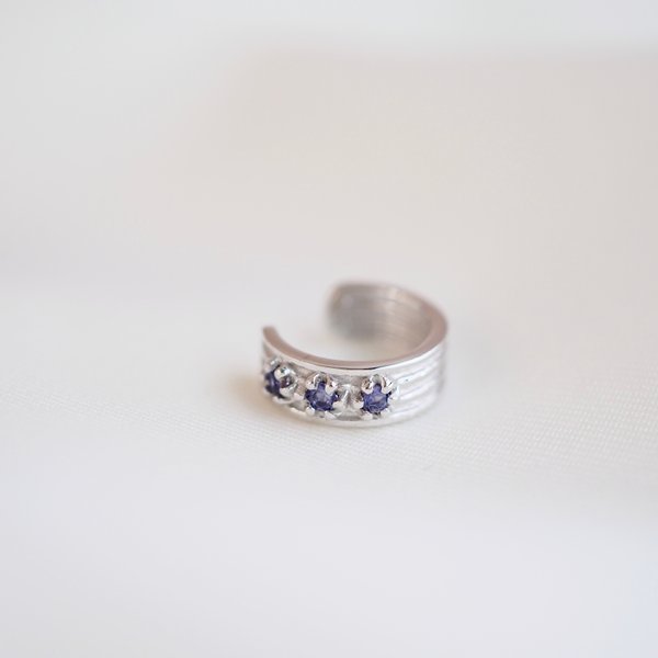 CAPRI Ear Cuff - Iolite (Silver/Rose Gold)
