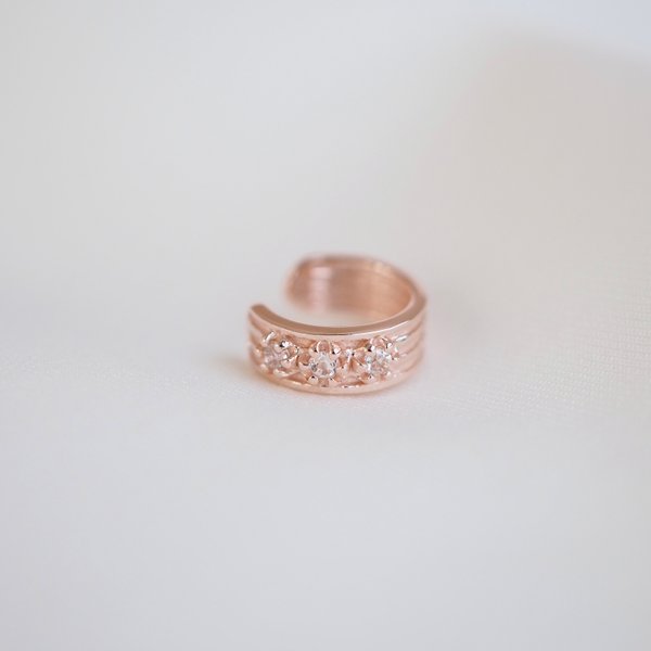 CAPRI Ear Cuff - Moonstone (Silver/Rose Gold)
