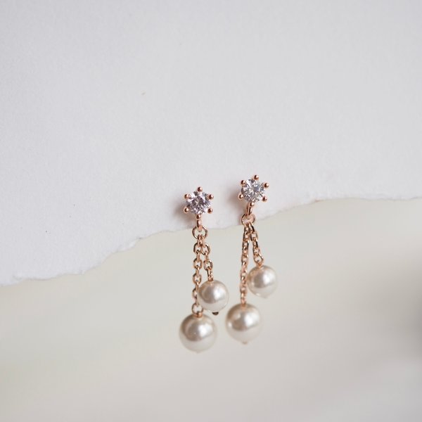 ARIEL Earrings - Shell Pearl (Rose Gold)