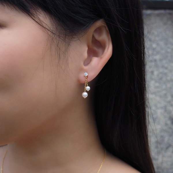 ARIEL Earrings - Shell Pearl (Yellow Gold)