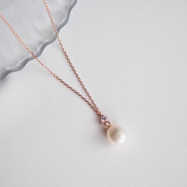 ARIEL Necklace - Pearl (Rose Gold)