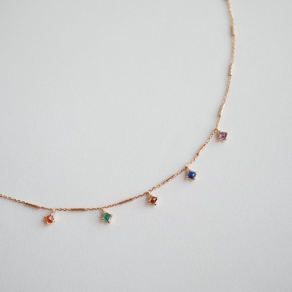 TAYLOR Necklace - Multi Stone (Rose Gold)