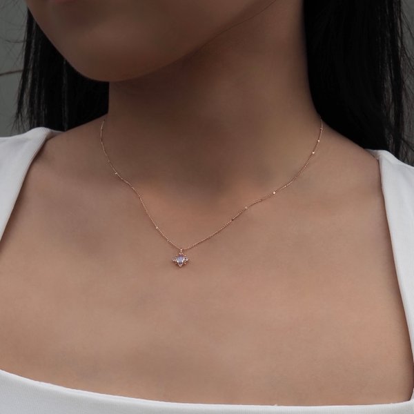 CLAIRE Necklace - Moonstone (Rose Gold)