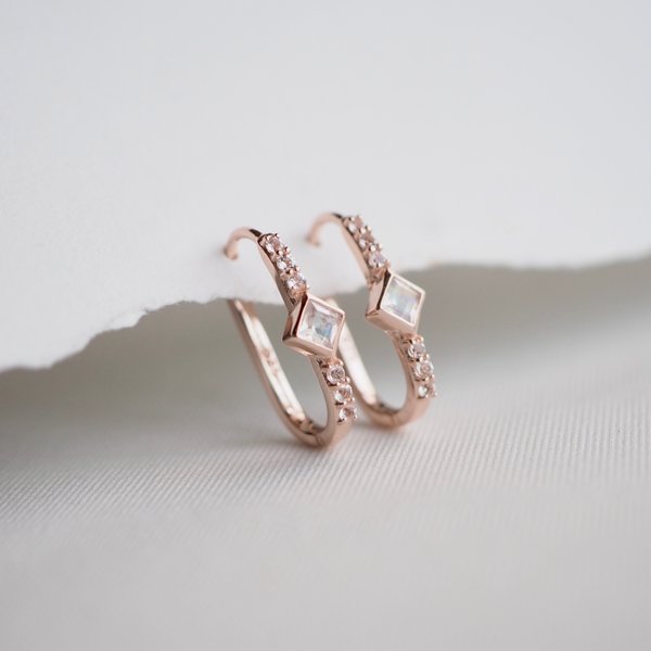 VERA Huggies - Moonstone (Rose Gold)