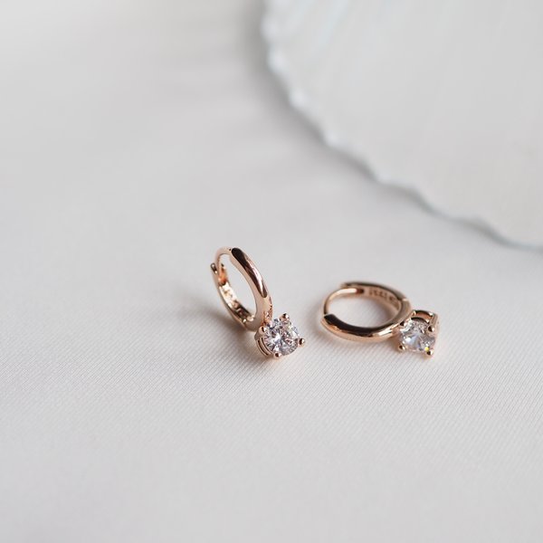 ZIA Earrings - Cubic Zirconia (Rose Gold)