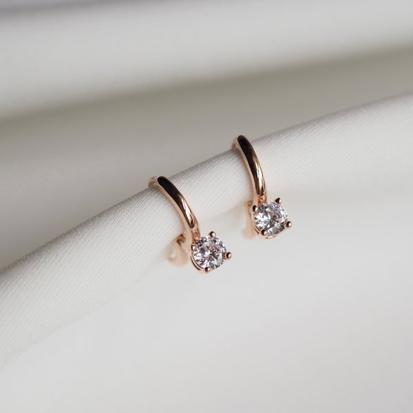 ZIA Earrings - Cubic Zirconia (Rose Gold)