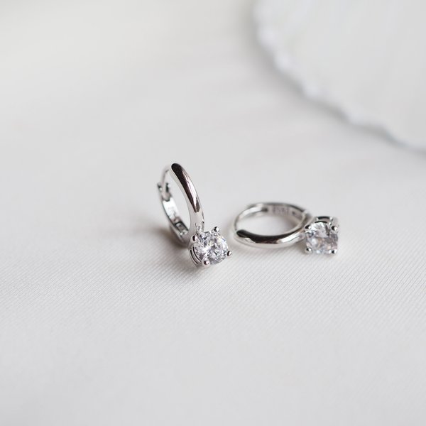 ZIA Earrings - Cubic Zirconia (Silver)