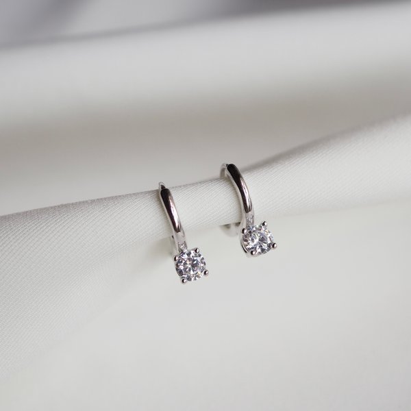 ZIA Earrings - Cubic Zirconia (Silver)
