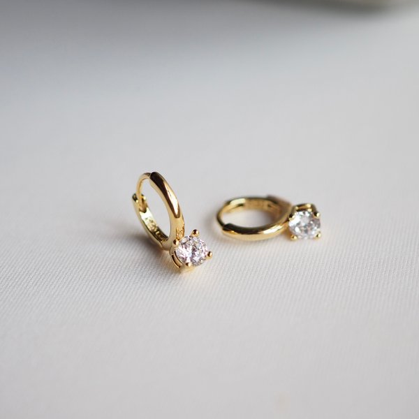 ZIA Earrings - Cubic Zirconia (Yellow Gold)