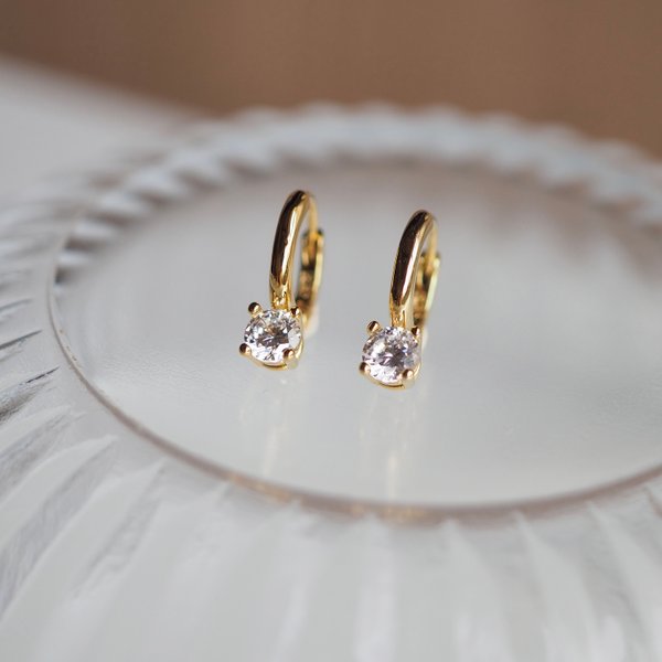 ZIA Earrings - Cubic Zirconia (Yellow Gold)