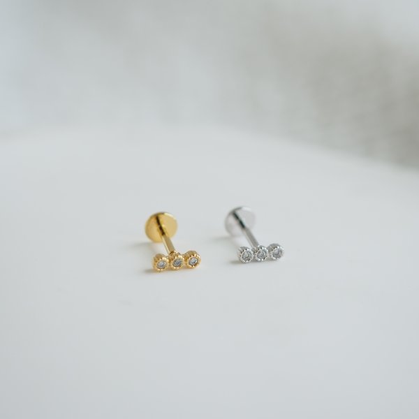 3 Dotted Flat-Back Earrings