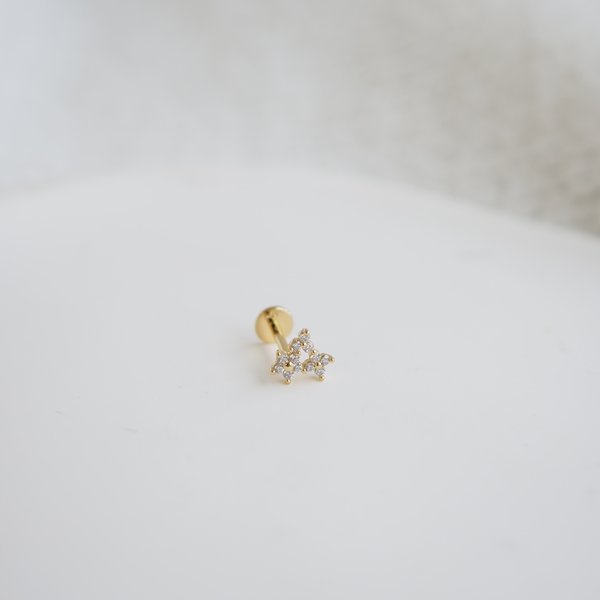 3 Floral Flat-Back Earrings