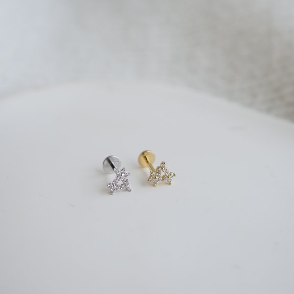 3 Floral Flat-Back Earrings