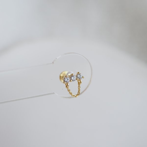 CZ Chain Flat-Back Earrings
