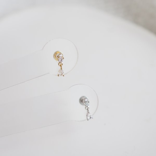 Double Drop Flat-Back Earrings