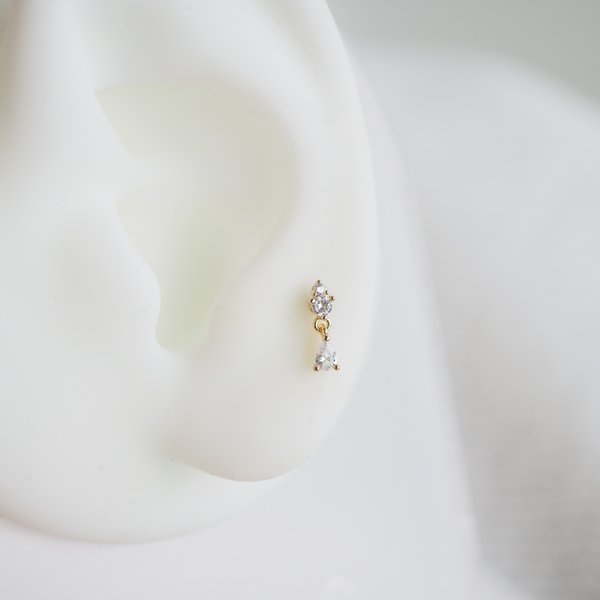 Double Drop Flat-Back Earrings