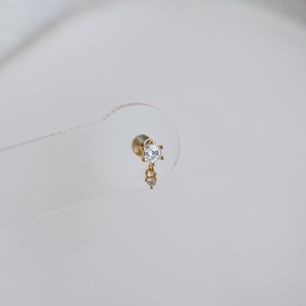 Hexagon Flat-Back Earrings