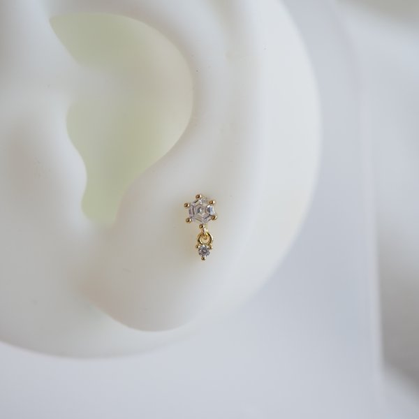 Hexagon Flat-Back Earrings