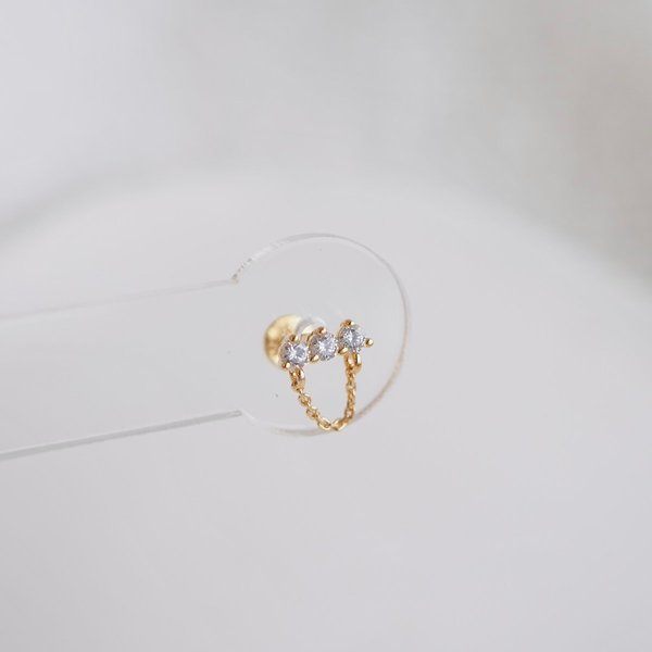CZ Chain Flat-Back Earrings