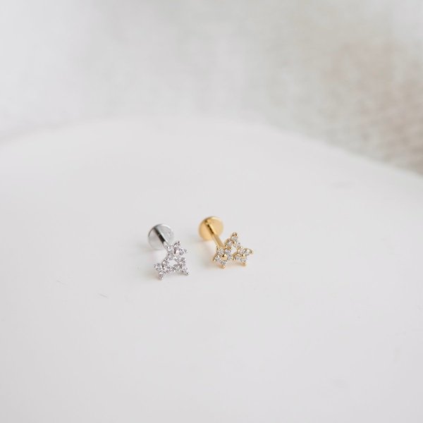 3 Floral Flat-Back Earrings