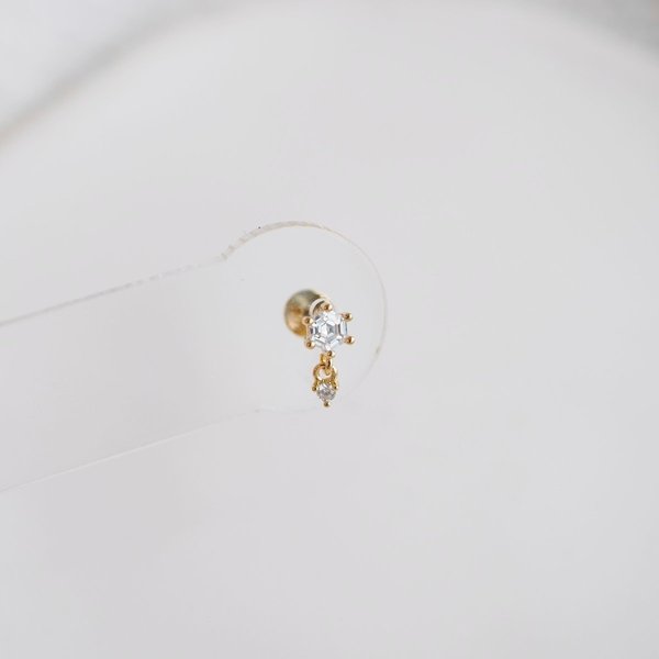 Hexagon Flat-Back Earrings