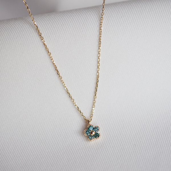 ESTEE Blue Diamond Necklace - 14K Yellow Gold