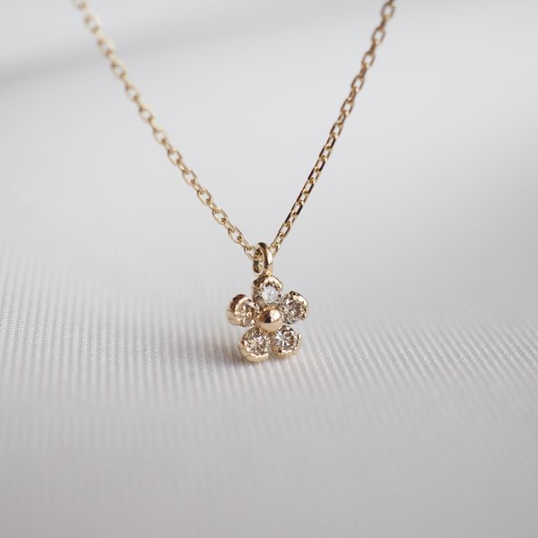 ESTEE Champagne Diamond Necklace - 14K Yellow Gold