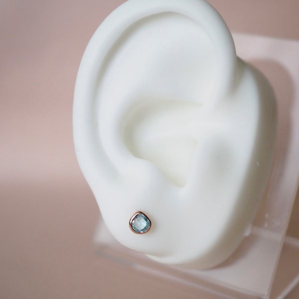 CODI Barbell Earrings - Blue Topaz