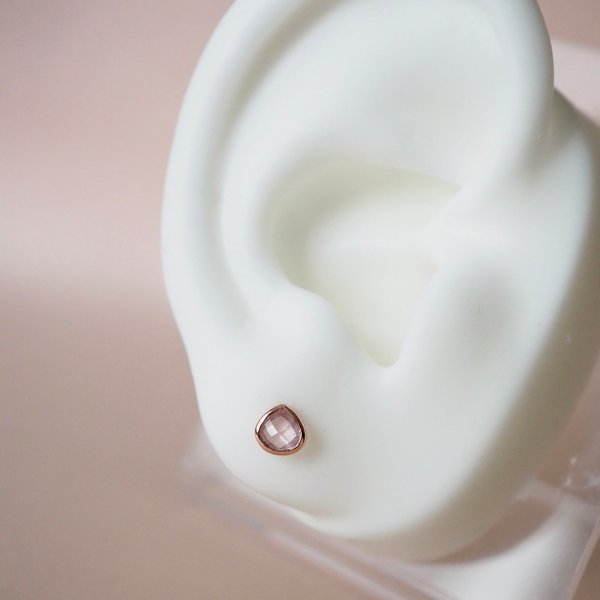 CODI Barbell Earrings - Rose Quartz