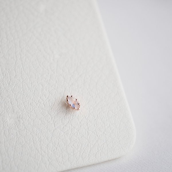 MIA Barbell Earrings - Moonstone