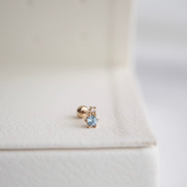 ARIES Barbell Earrings - Blue Topaz