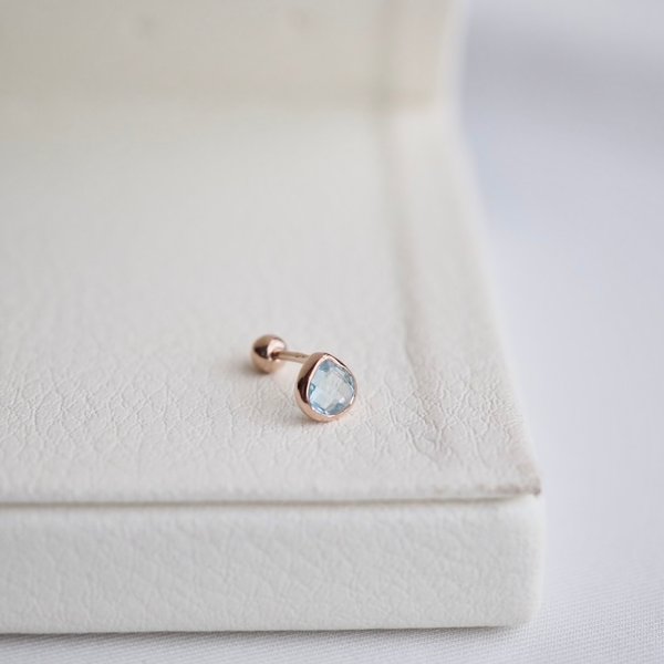 CODI Barbell Earrings - Blue Topaz