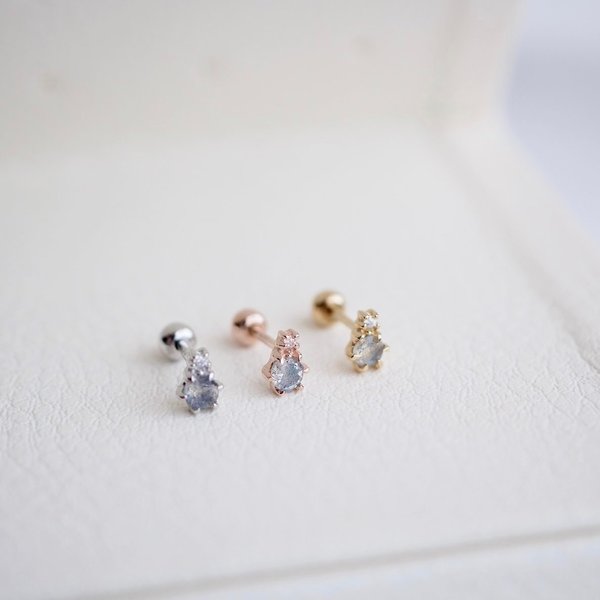 ARIES Barbell Earrings - Labradorite